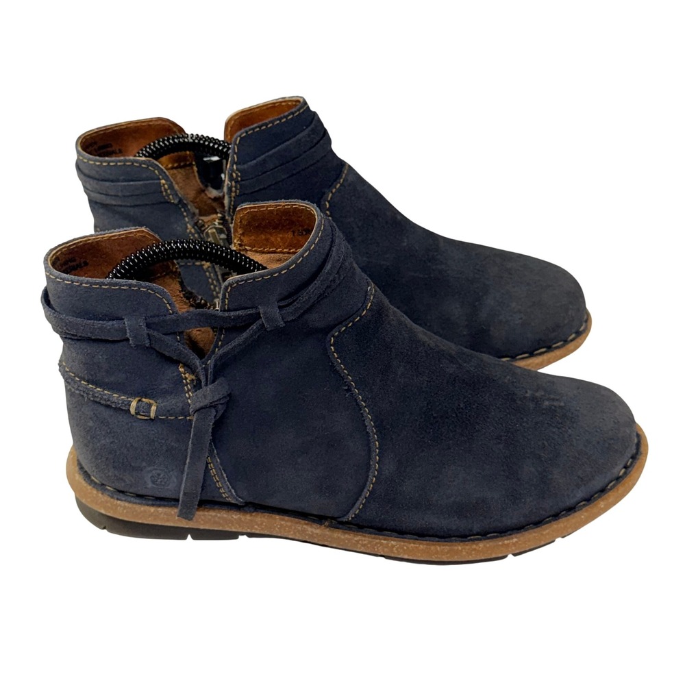 NEW Born Tarkiln Boot Womens 7.5 Blue Suede Leather Ankle Boho Minimalist Bootie